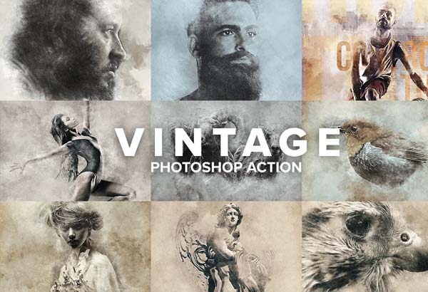 Vintage Glow Sketch Photoshop Actions