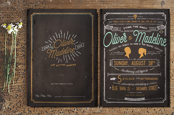 Vintage Hand Lettering Wedding Suite