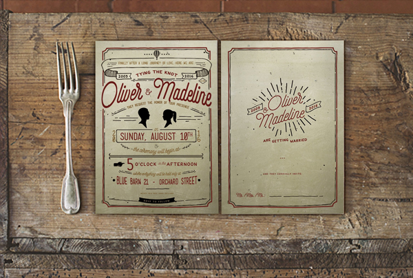 Vintage Hand Lettering Wedding Suite