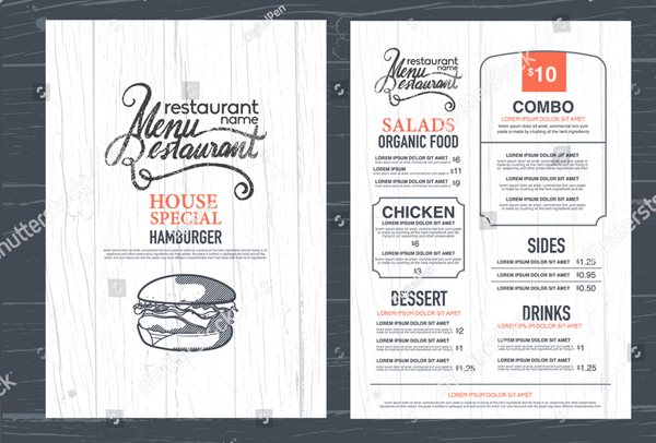 Vintage Restaurant Menu Flyer Template