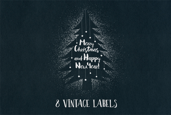 Vintage Retro Christmas Labels