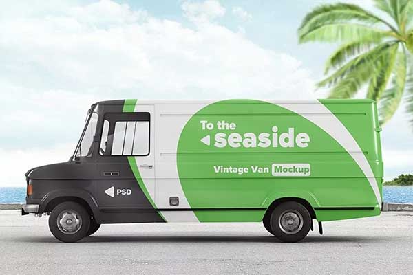 Vintage Van Branding Mockup