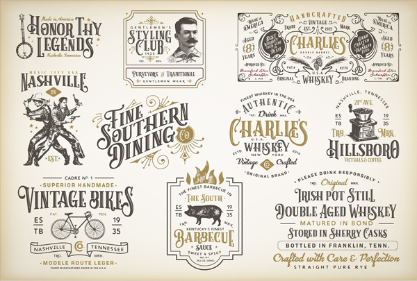 Vintage Victorian Badges & Logos