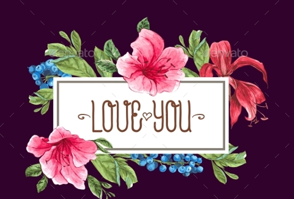 Vintage Watercolor Greeting Card Design