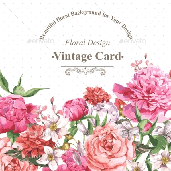 Vintage Watercolor Greeting Card Template