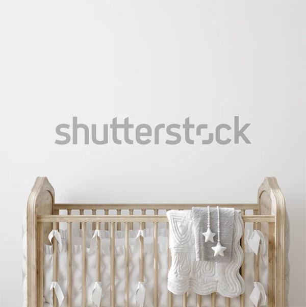 Wall Mock up in Nursery Interior
