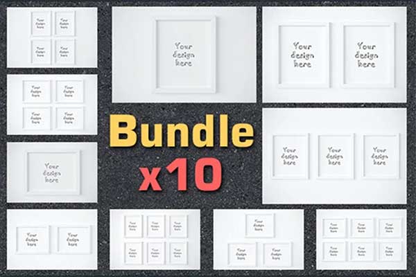 Wall Art Frame Mockup Bundle