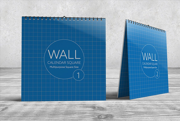 Wall Calendar Square Mock-Ups