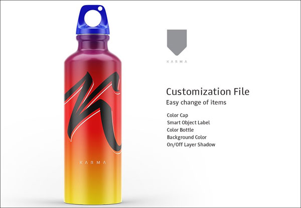 Water Bottle Mockup Template