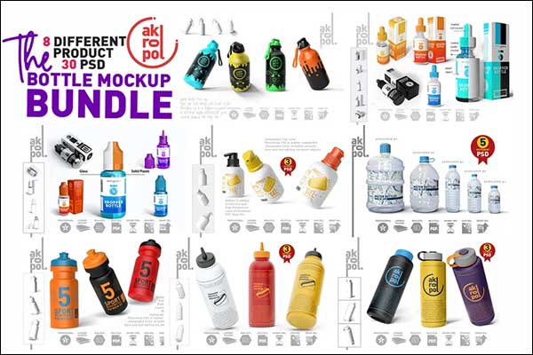 Water Bottles PSD Mock-up
