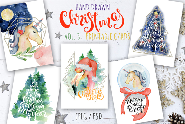 Watercolor Christmas Cards
