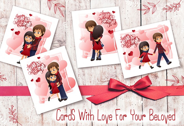 Watercolor Valentine's day Greeting Cards