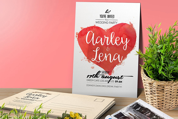 Watercolor Wedding Invitation Template