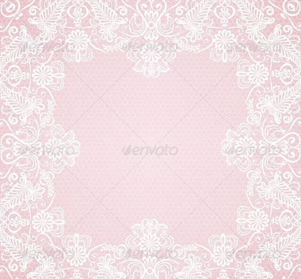 Wedding Invitation Greeting Card with Lace Bord