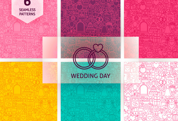 Wedding Line Seamless Patterns