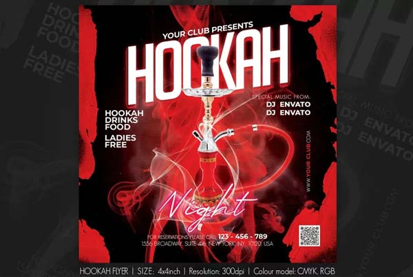 Weekend Hookah Nights Flyer Design