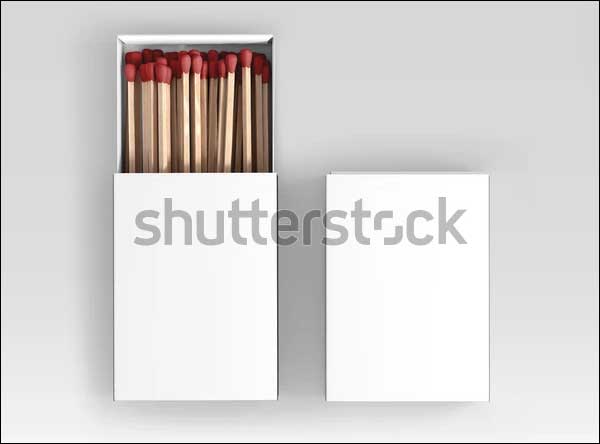 White Match box Mockup
