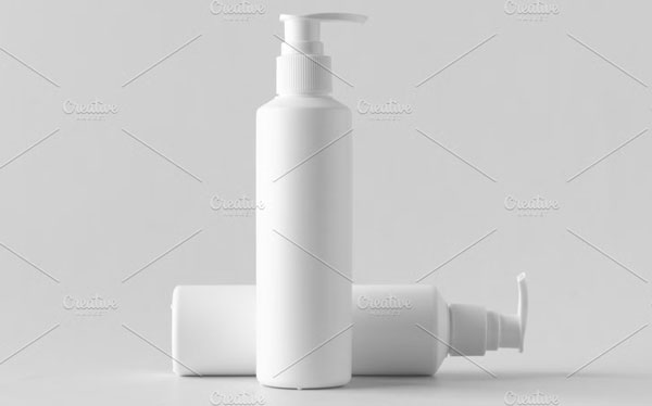 White Cosmetic Shampoo Dispenser Mockup