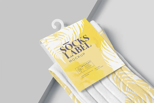 White Cuff Sock Mockup