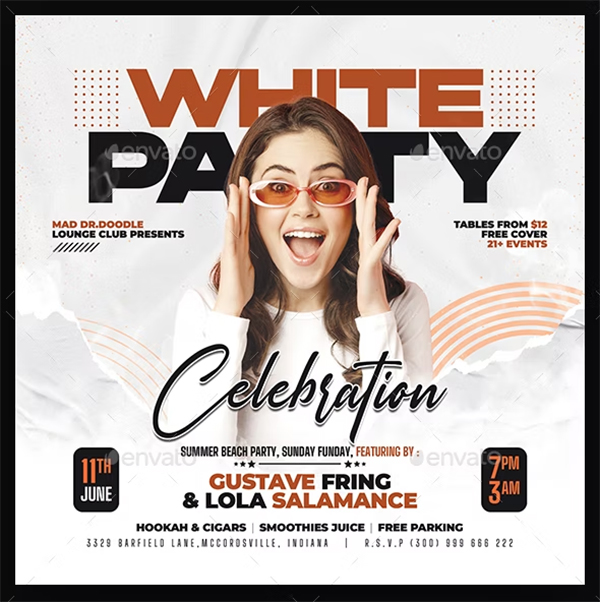 White Party PSD Flyer Template