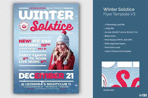 Winter Solstice Flyer Template
