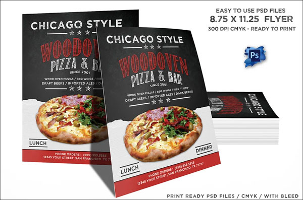 Wood Oven Pizza Menu Flyer