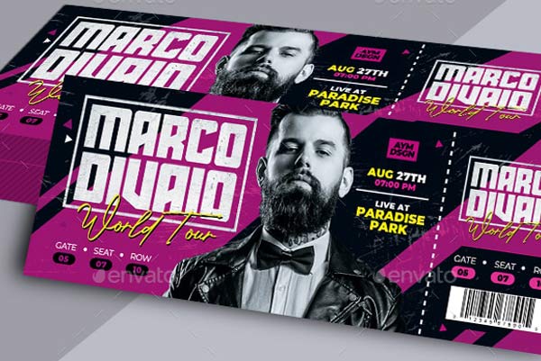 World Tour Event Ticket Design