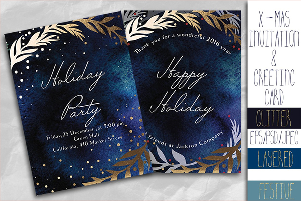 X-mas Invitation and Greeting Card