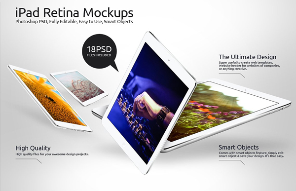 iPad Retina Mockups